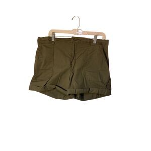 Social Standards By Sanctuary Woman’s Green Fatigue Roll Tab Shorts Size XXL